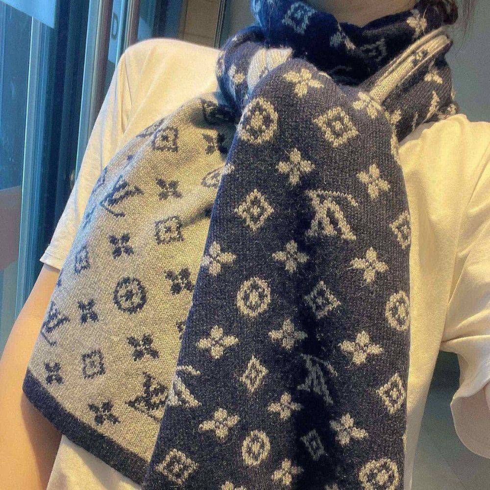 Louis Vuitton Cachecol Monogram Denim Scarf Dark Grey