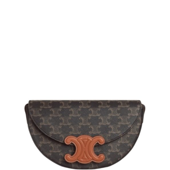 CELINE BAG BESACE CUIR TRIOMPHE IN TRIOMPHE CANVAS AND CALFSKIN TAN