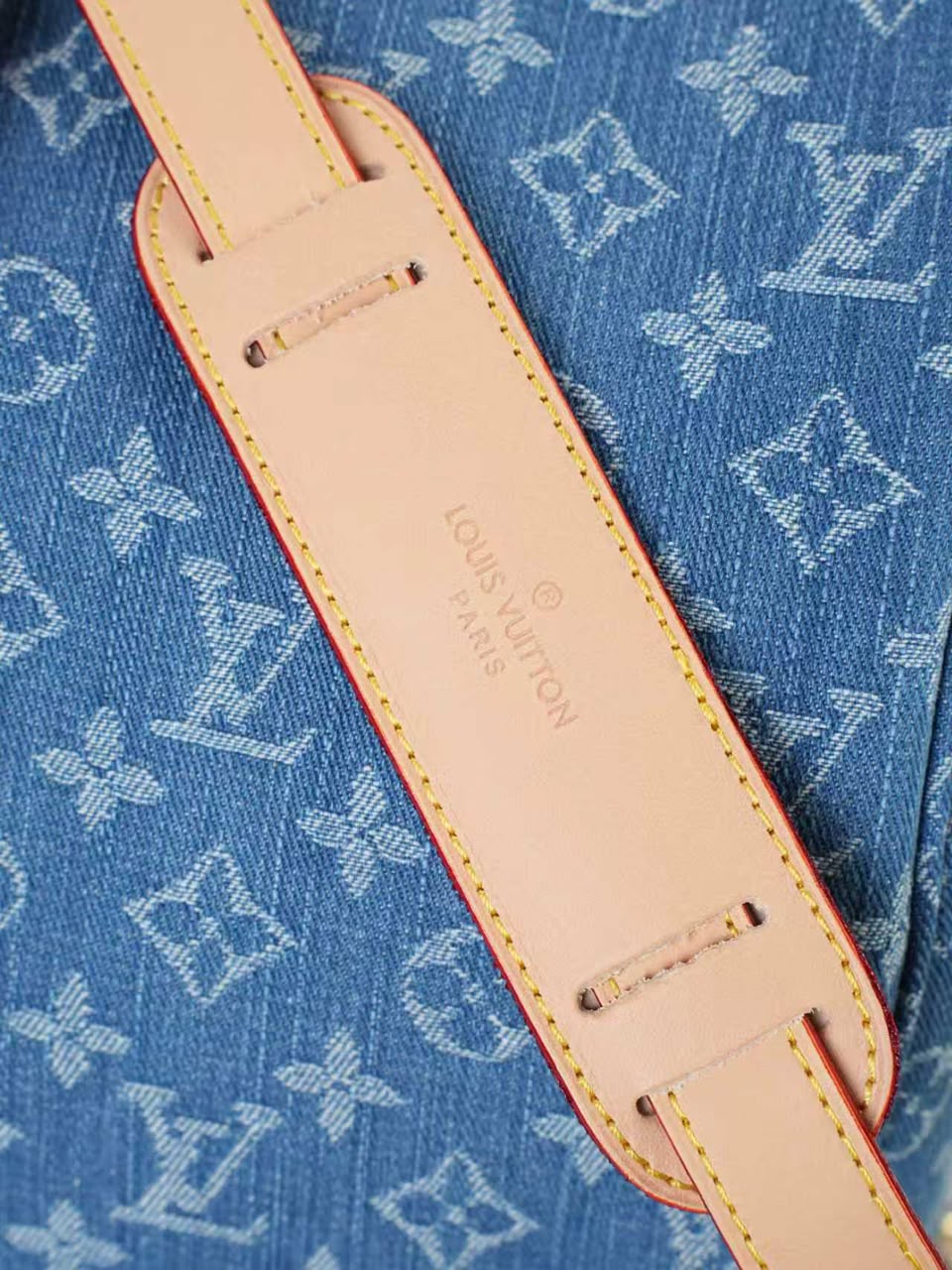 Louis Vuitton Keepall 45 Bag Blue Denim Fabric M27943