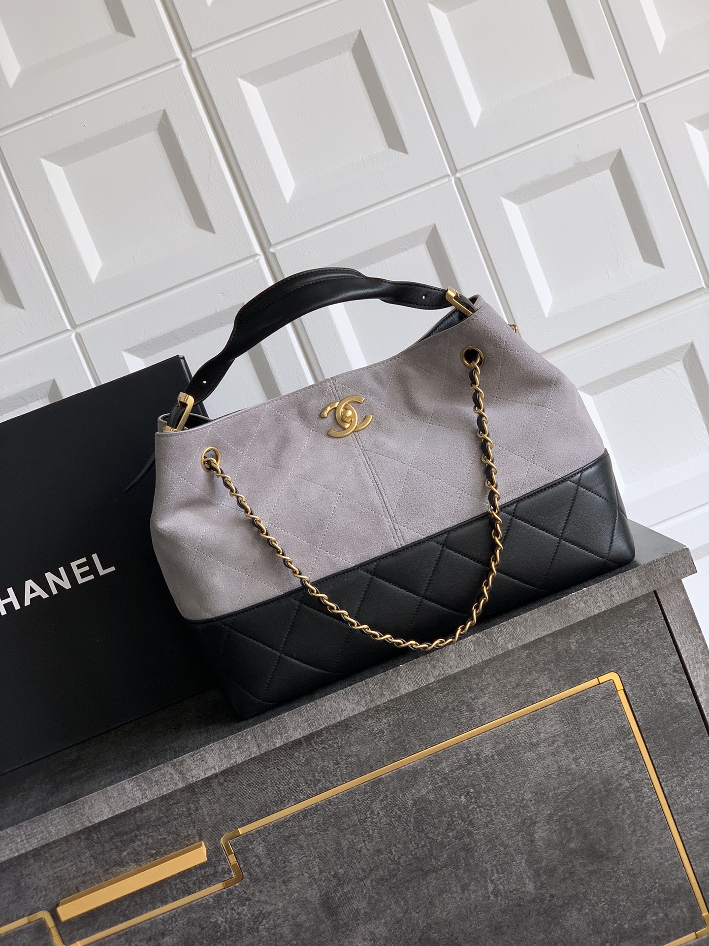 Chanel suede handbag