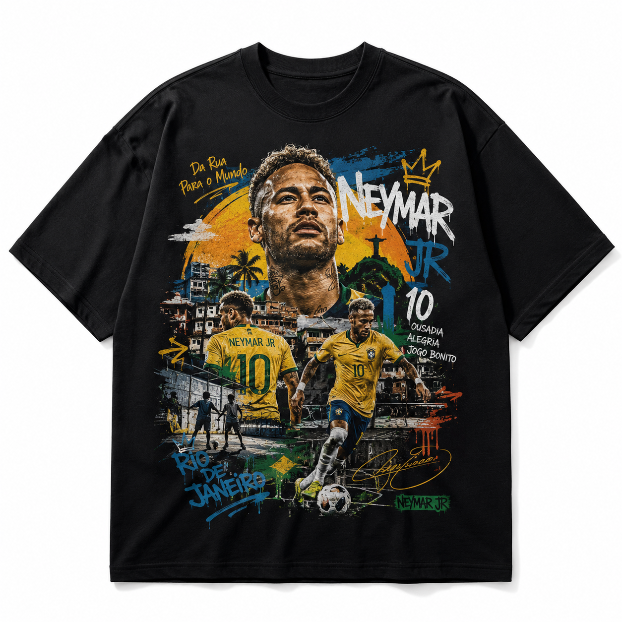 Neymar World Cup Printed T-Shirt  Unisex Loose Fit T-Shirt 100% Cotton Soft Comfortable Summer Casual Printed Top