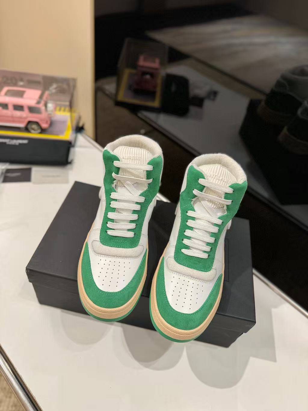 YSL Leather High Top Sneakers