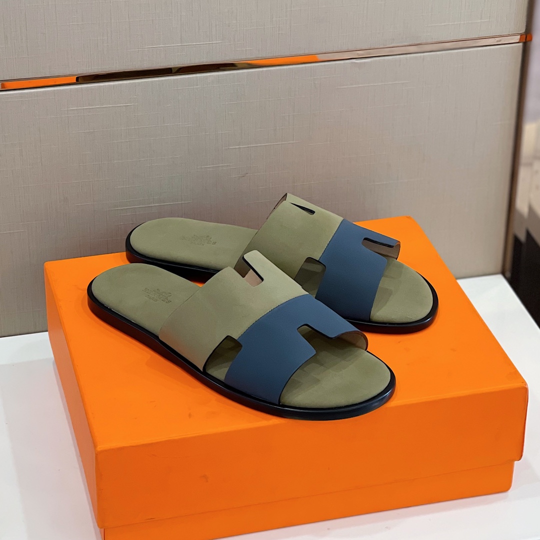 HERMES SANDAL IZMIR GREEN/PURPLE