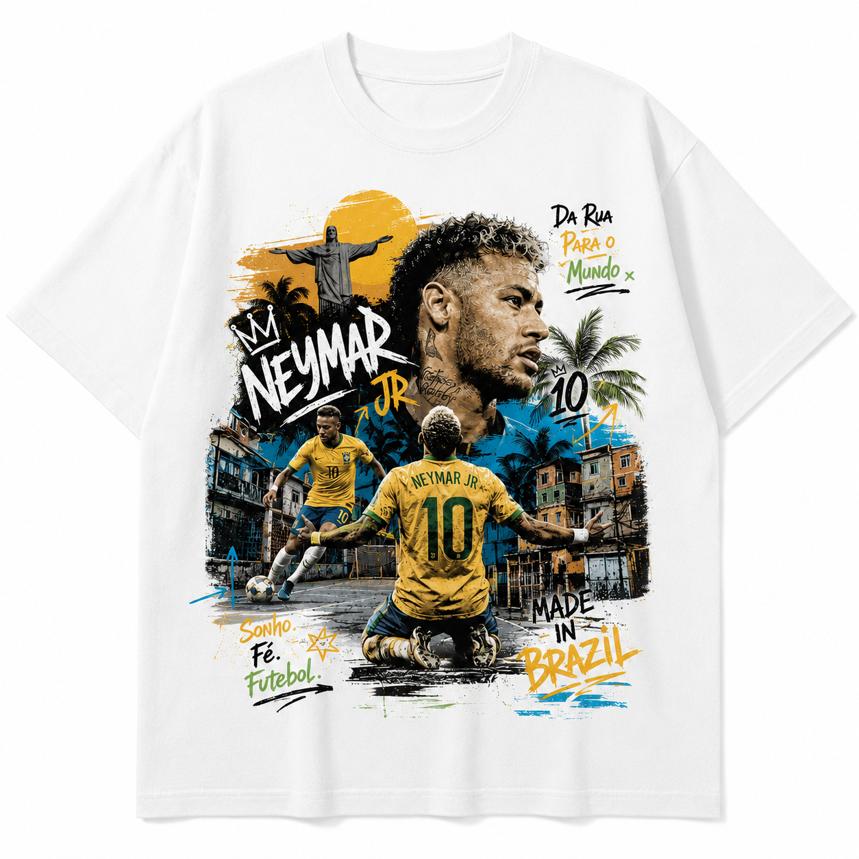 Neymar World Cup Printed T-Shirt  Unisex Loose Fit T-Shirt 100% Cotton Soft Comfortable Summer Casual Printed Top