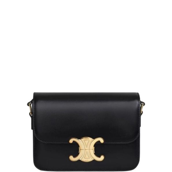 CELINE TEEN TRIOMPHE BAG IN SHINY CALFSKIN BLACK 18CM 1