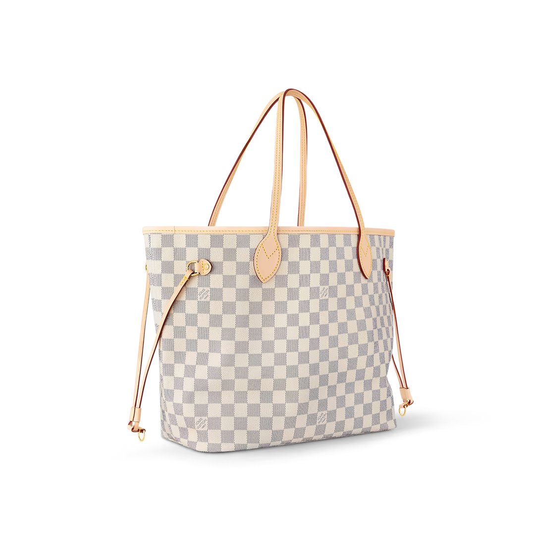 Louis Vuitton Neverfull MM Tote Bag Damier Azur Canvas Beige 31cm N40604