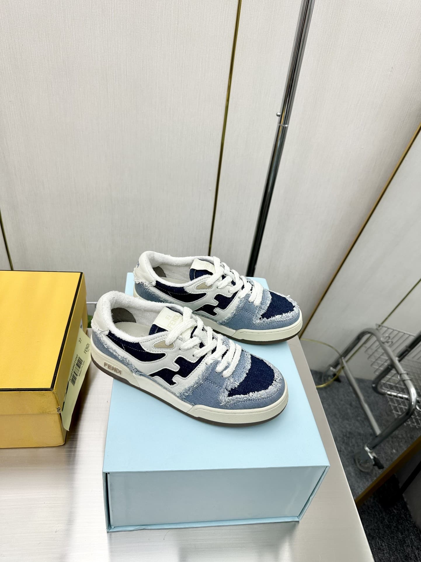 Fendi Match Suede Low Tops Denim Blue 7E1495Amf1F1Jid