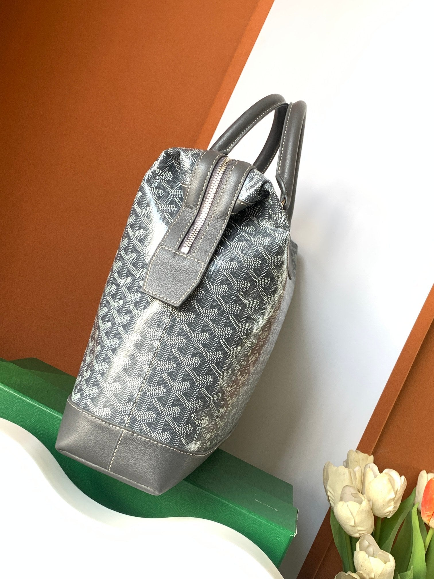 Goyard Cisalpin Document Case 39cm Gray Goyardine Canvas And Calfskin