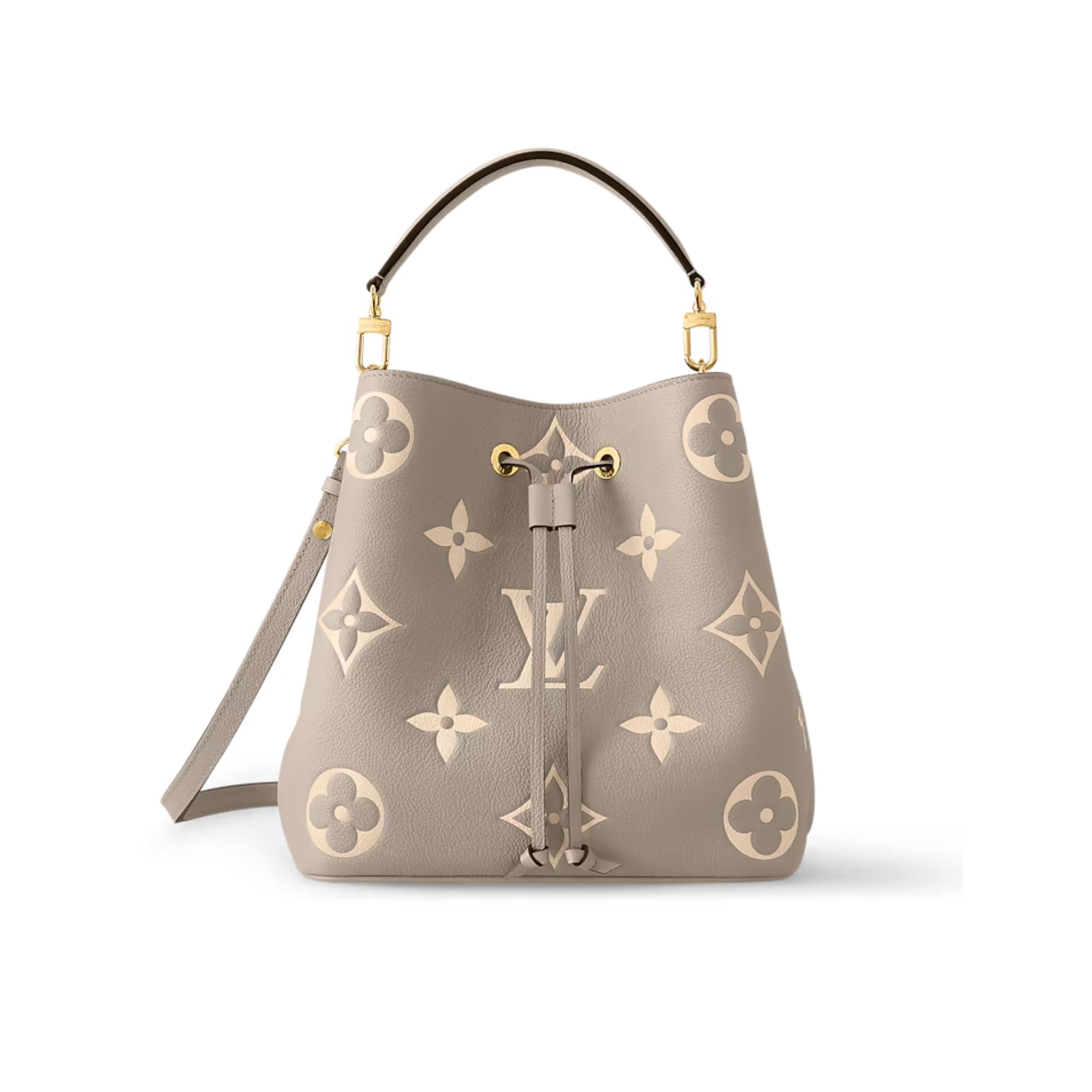Louis Vuitton Néonoé Mm Bicolor Monogram Empreinte Leather – Women – Handbags Dove/Cream 26cm/ 10.2in