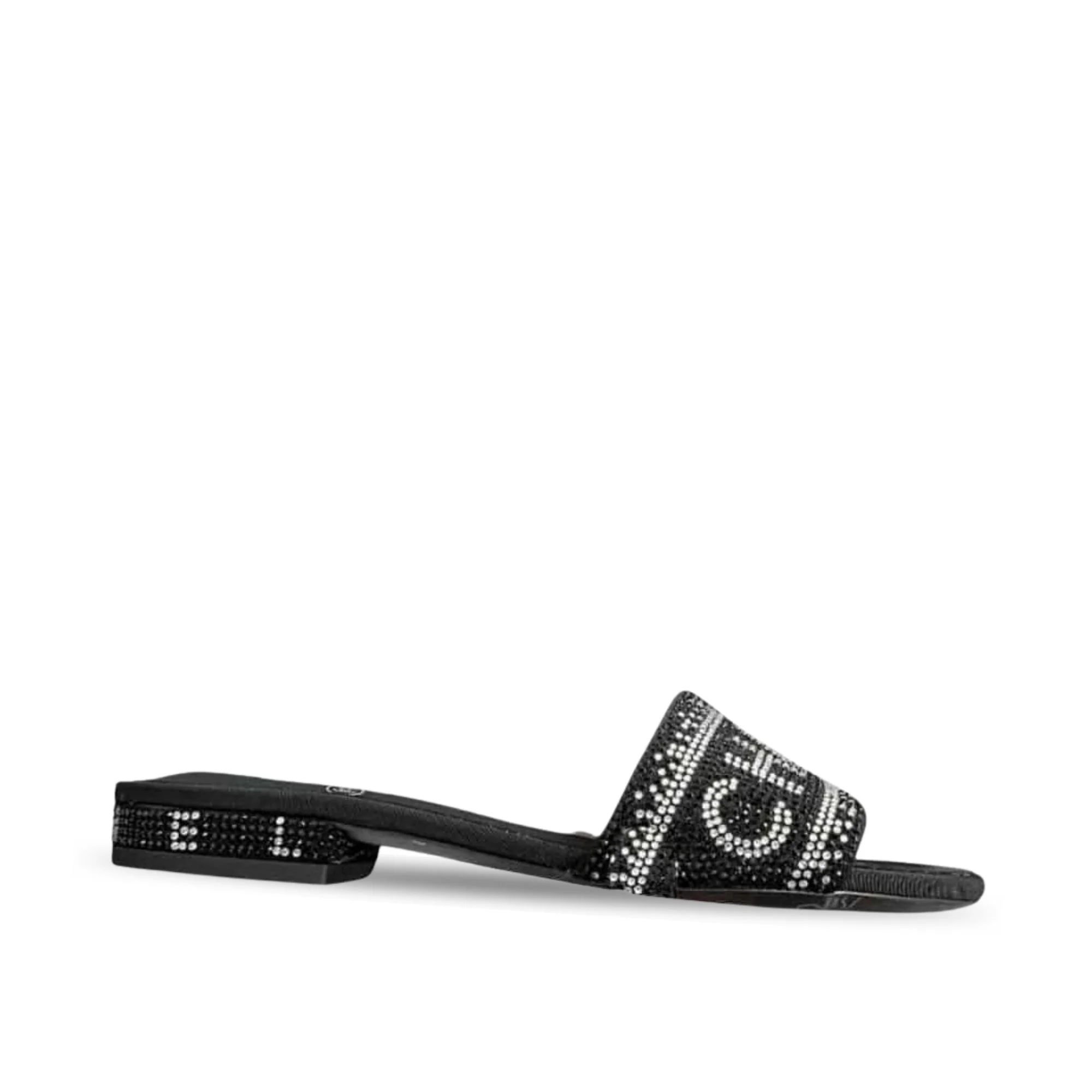 Chanel 24P Beaded Diamond Slippers Black