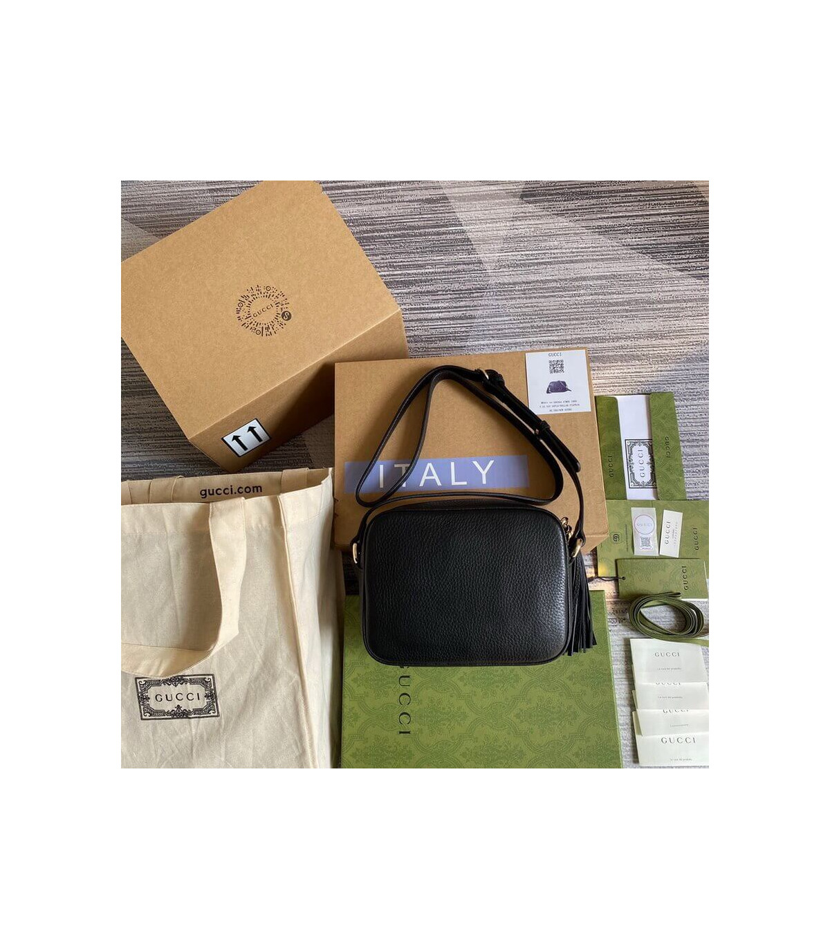 Gucci Soho Small Leather Disco Bag Black