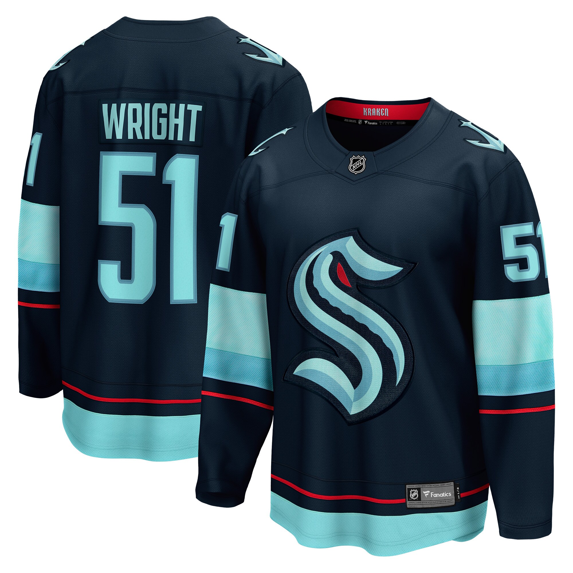 Shane Wright Seattle Kraken Fanatics Men’s Home Breakaway Player Jersey – Deep Sea Blue