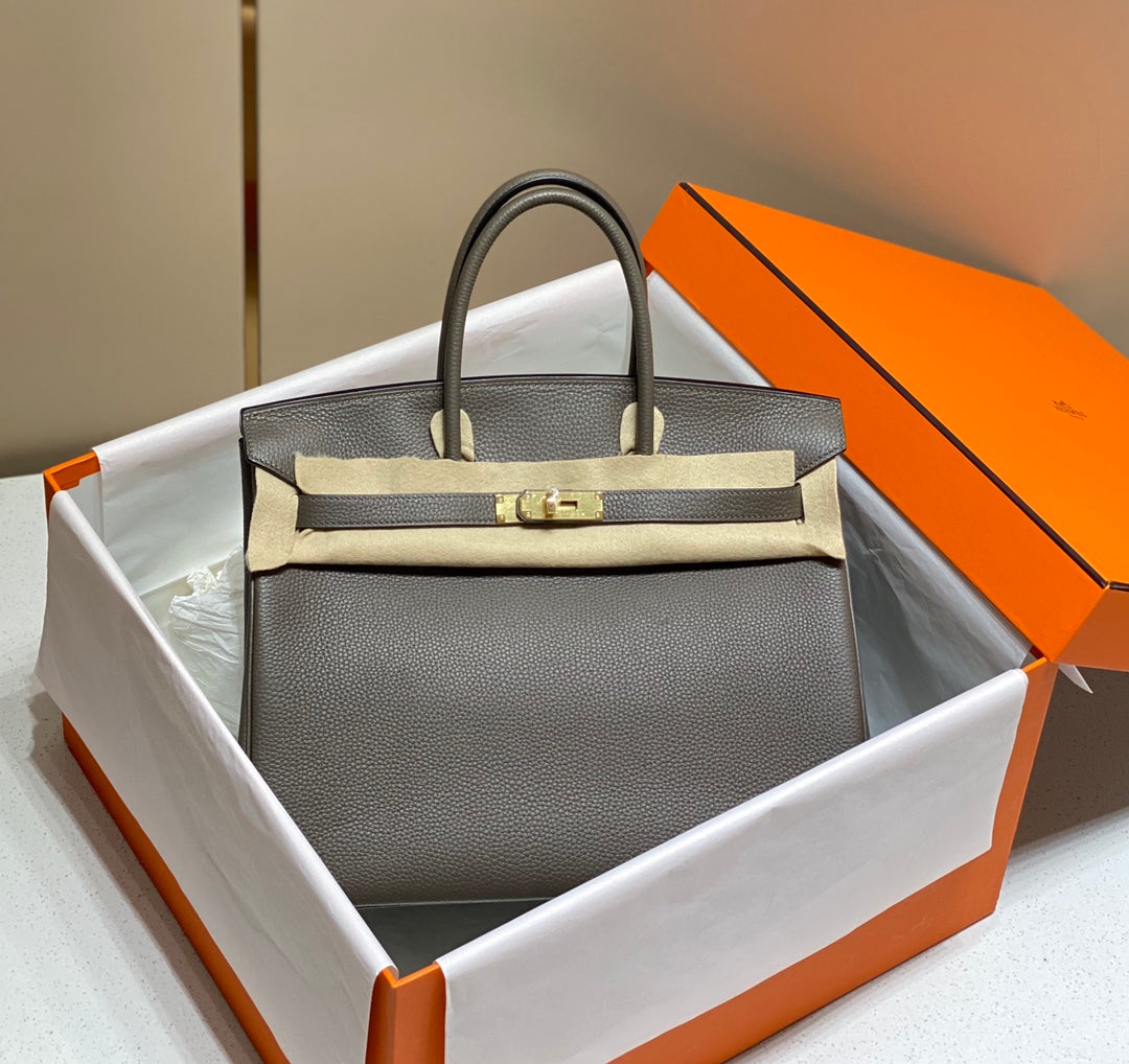 Hermes Birkin 35Cm Dark Grey Togo Leather Gold Hardware