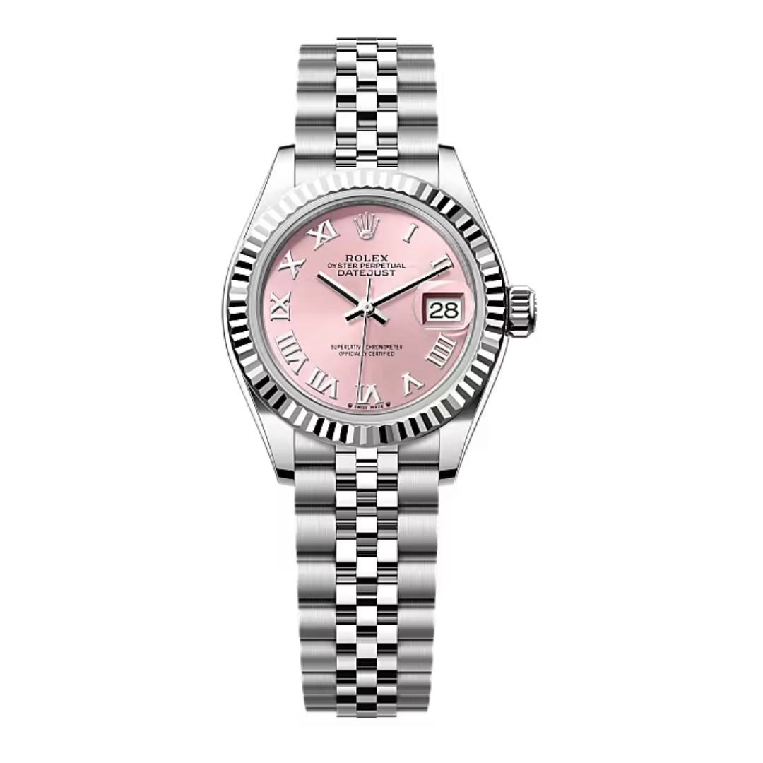 Rolex Datejust Stainless Steel Pink Roman Dial 28mm Lady Replica Watch M279174-0017