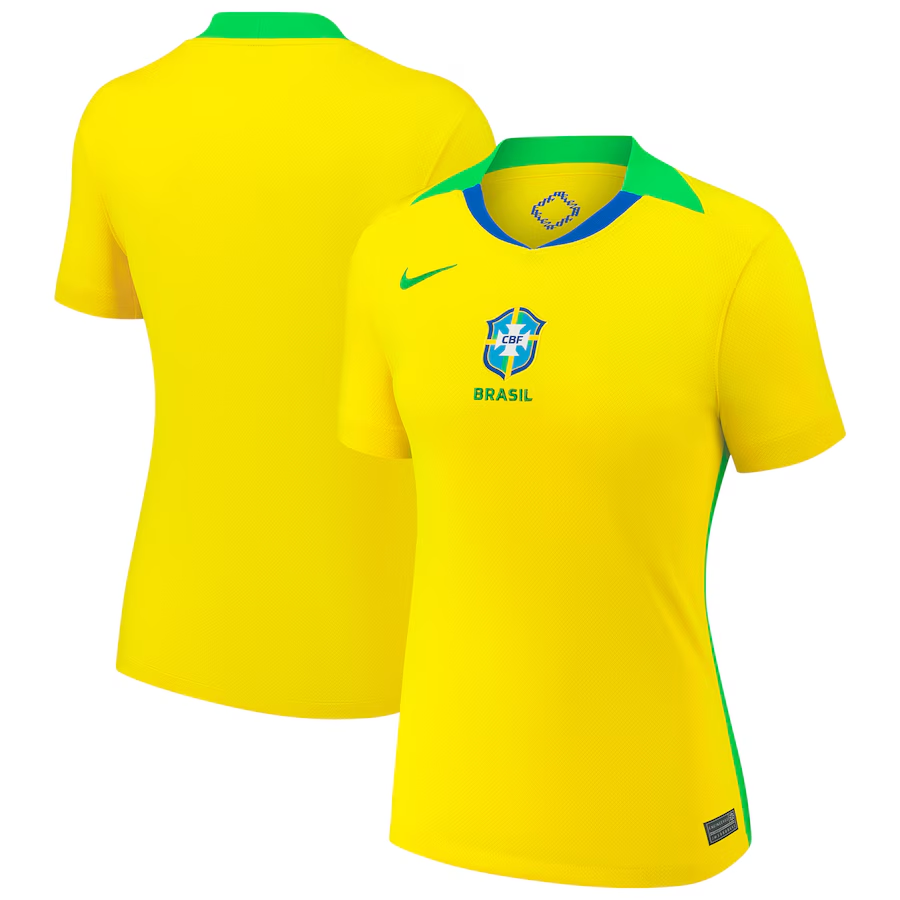 Women's Nike Yellow Brazil Women's National Team 2025/26 Home Replica Jersey