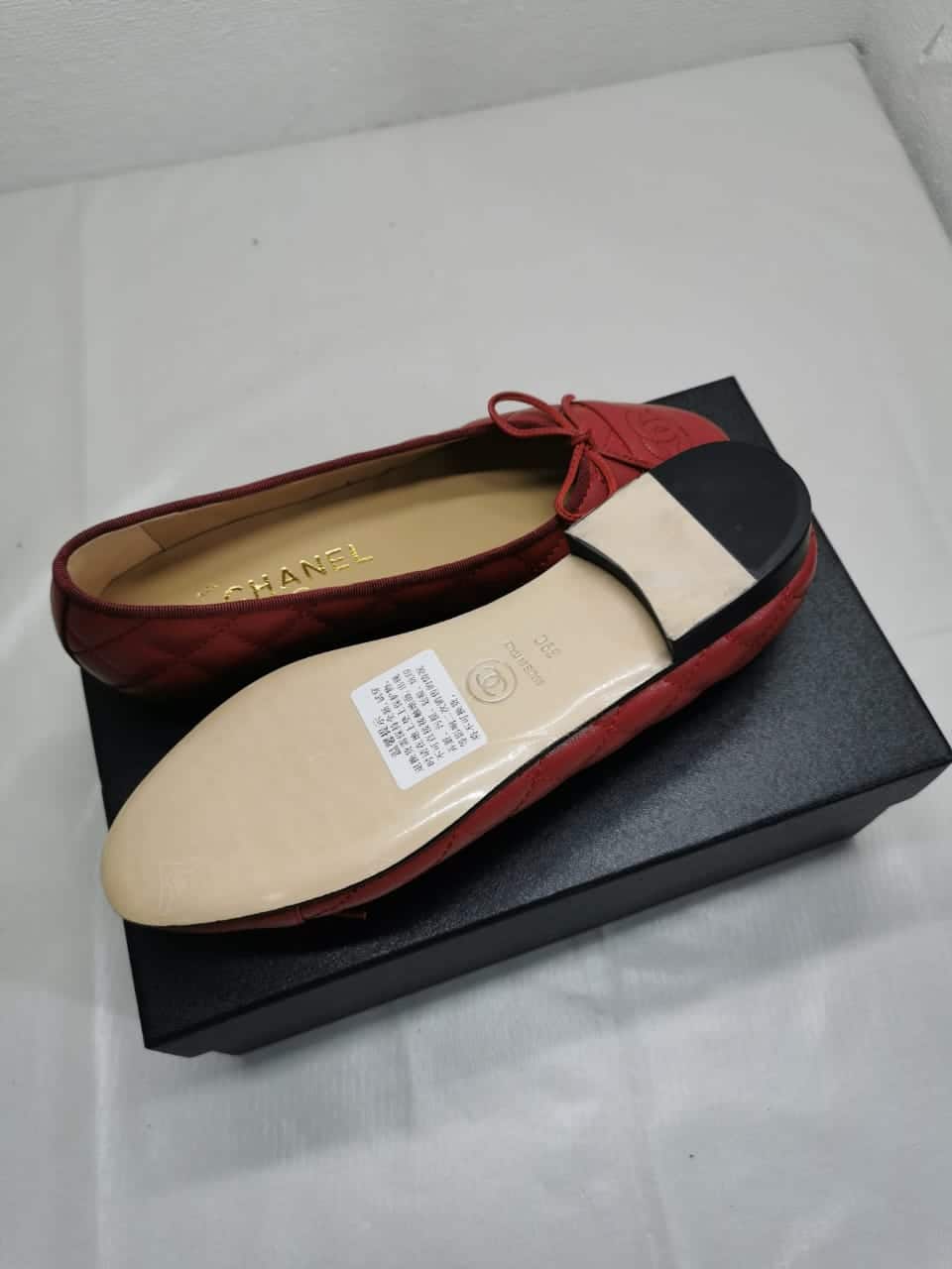 Chanel Ballerina Flat Shoes In Red