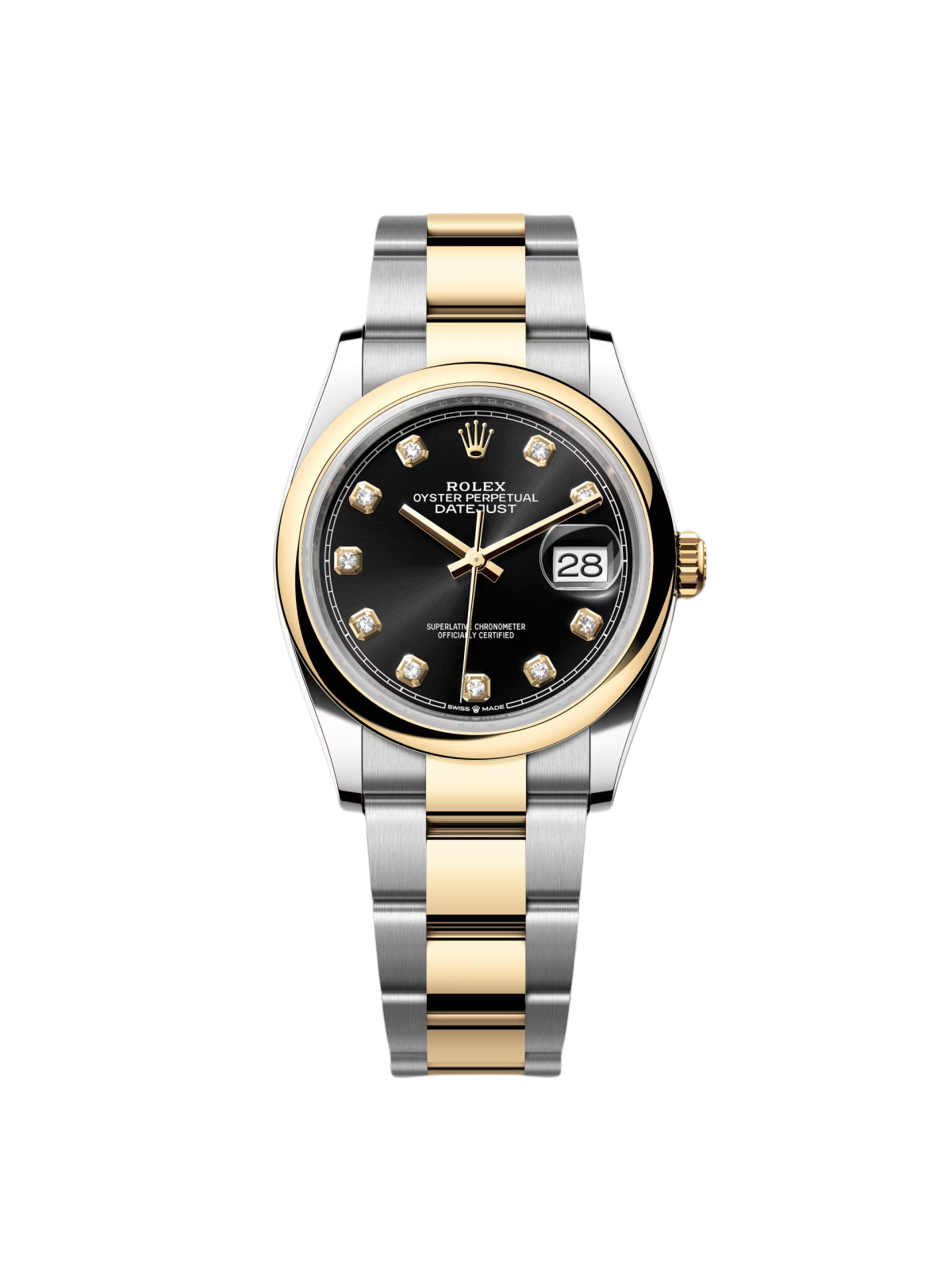 Rolex  Datejust 126203 Black Diamond Dial 36mm Domed Bezel