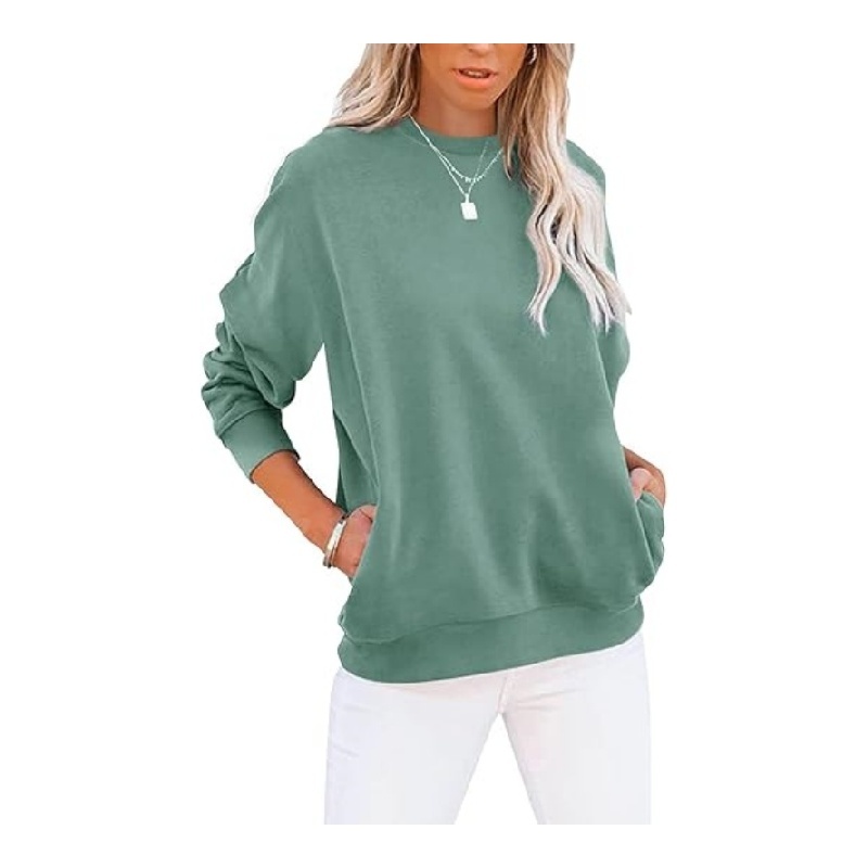 Women's Casual Crewneck Sweatshirts Cute Loose Fit with Pockets