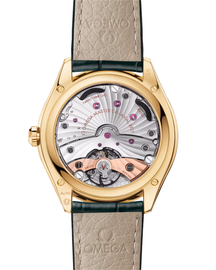 Omega De Ville Trésor 40mm Green Dial 18k Yellow Gold Strap 435.53.40.21.10.001