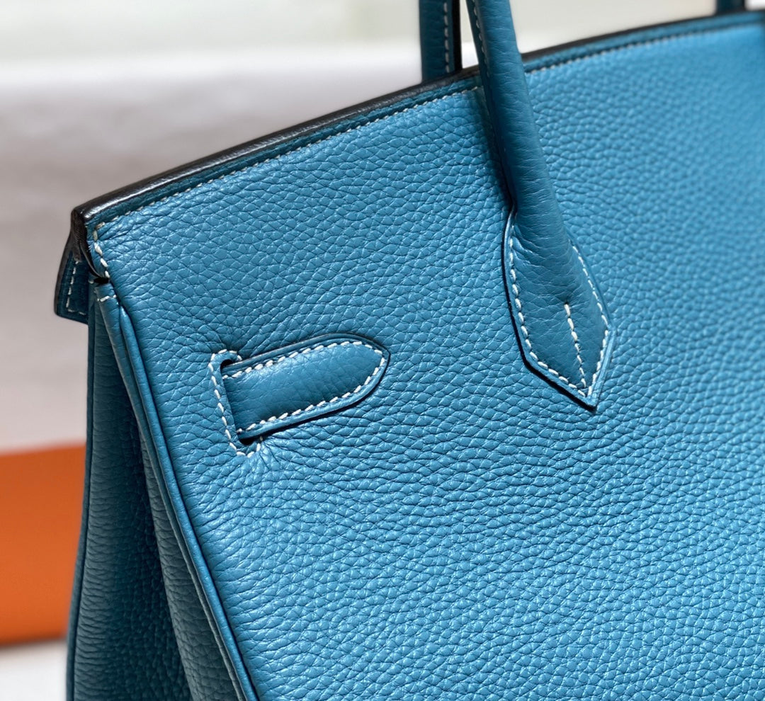 Hermes Birkin 35Cm Bag Cerulean Togo Gold Hardware