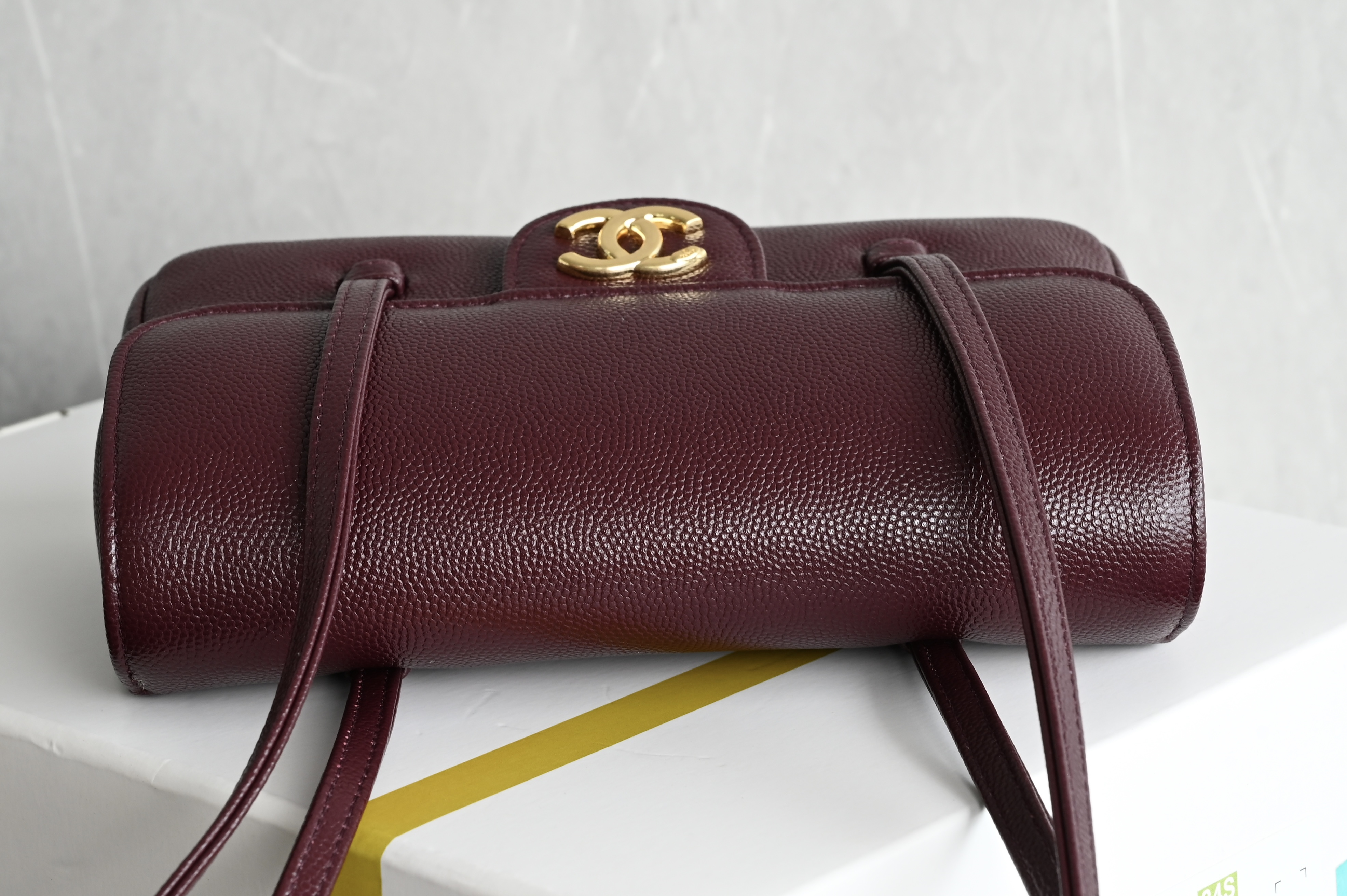 Preppy Coco Small Flap Bag in Burgundy Caviar Leather