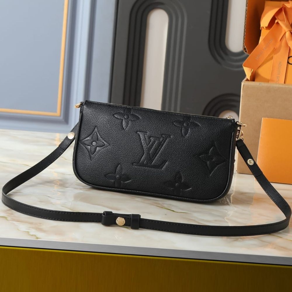 Louis Vuitton Multi Pochette Accessoires Monogram Empreinte Black 25Cm M80399