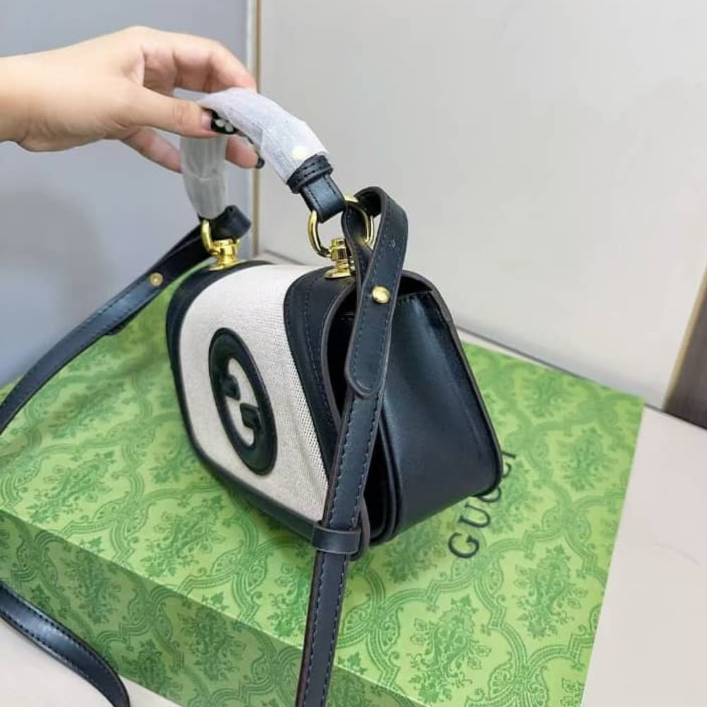 Gucci Blondie Mini Shoulder Bag Natural Black 22Cm 815700 Haakf 2546
