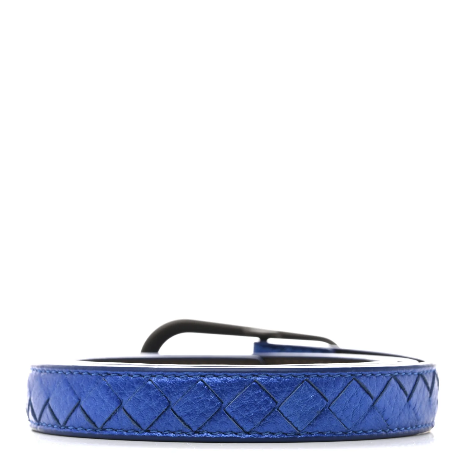 Metallic Nappa Intrecciato Belt 80 32 Blue