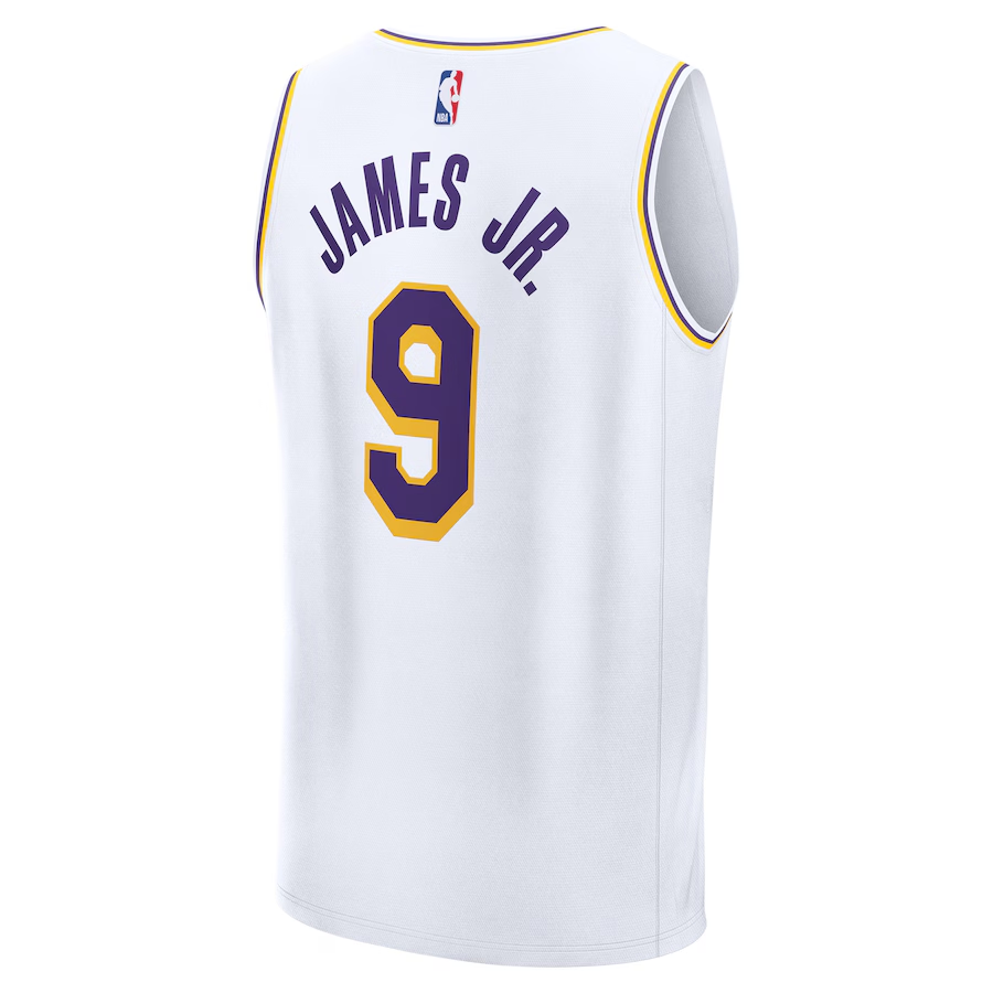 Men's Los Angeles Lakers Bronny James Fanatics White Fast Player Jersey - Association Edition