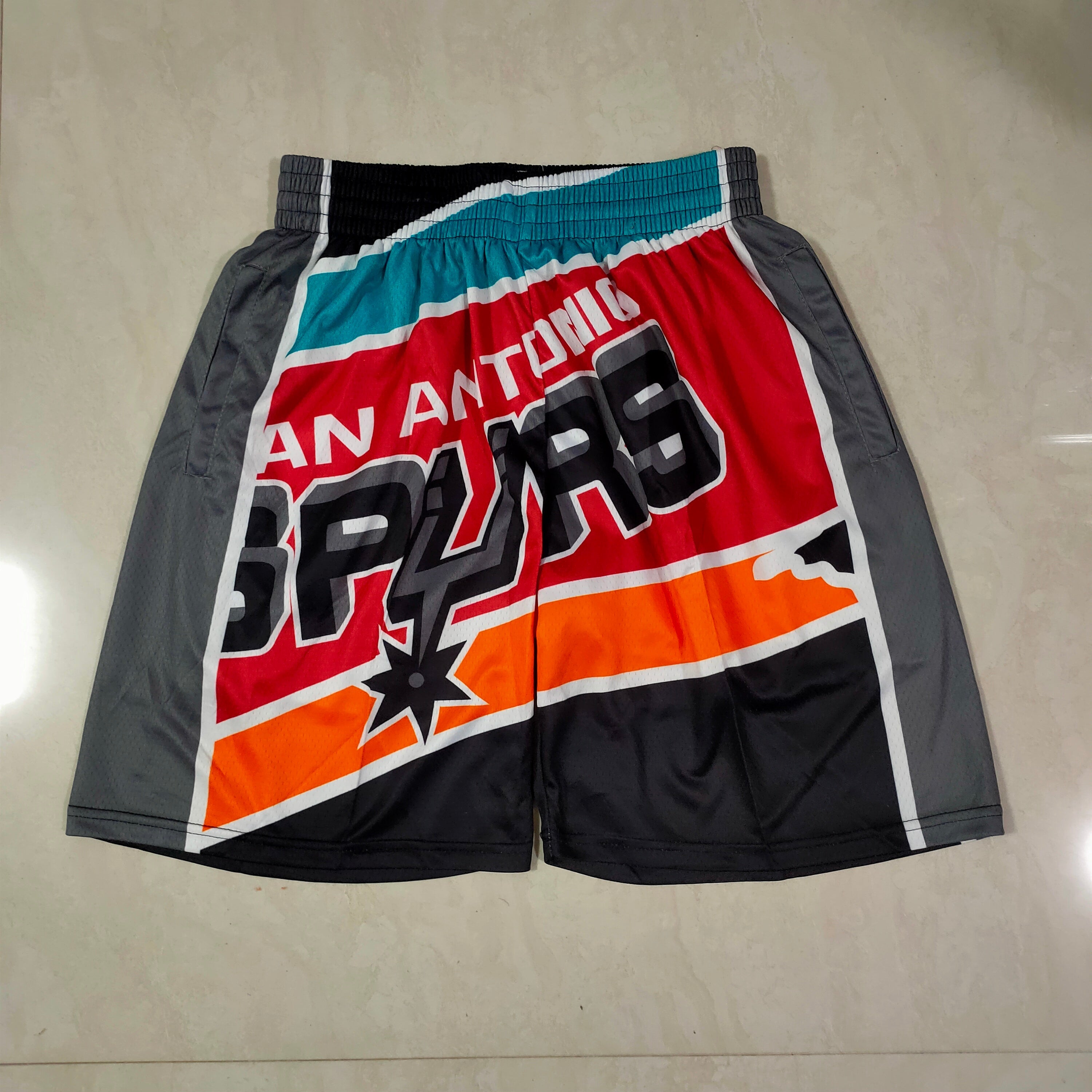San Antonio Spurs black mitchell&ness pocket pants