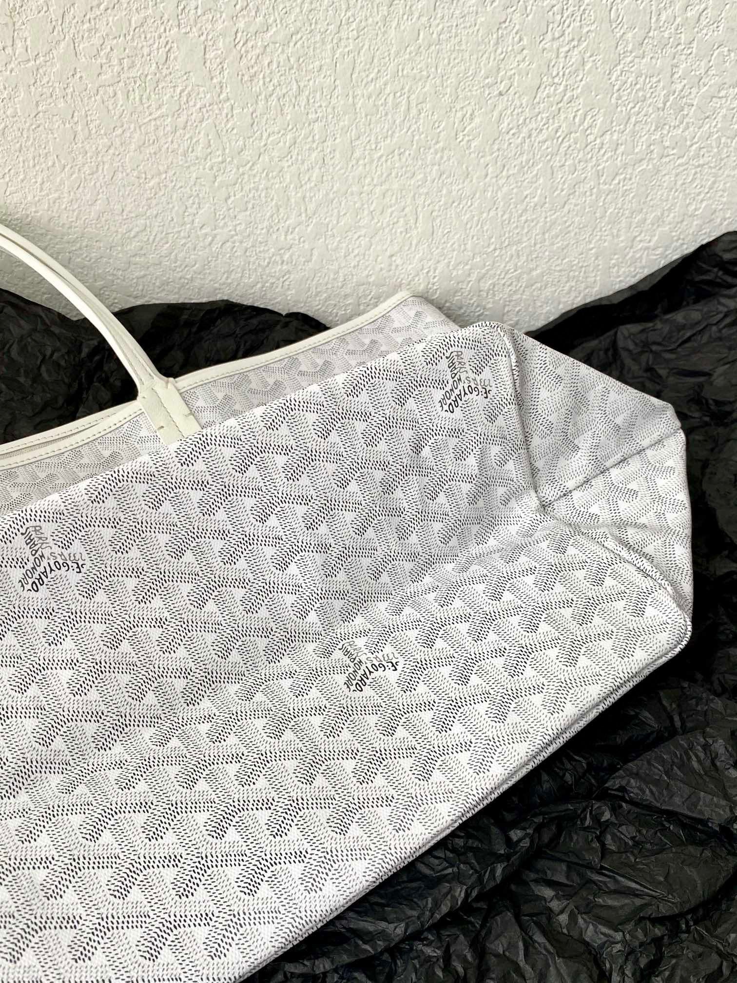 Goyard Saint Louis Gm 40Cm White Canvas