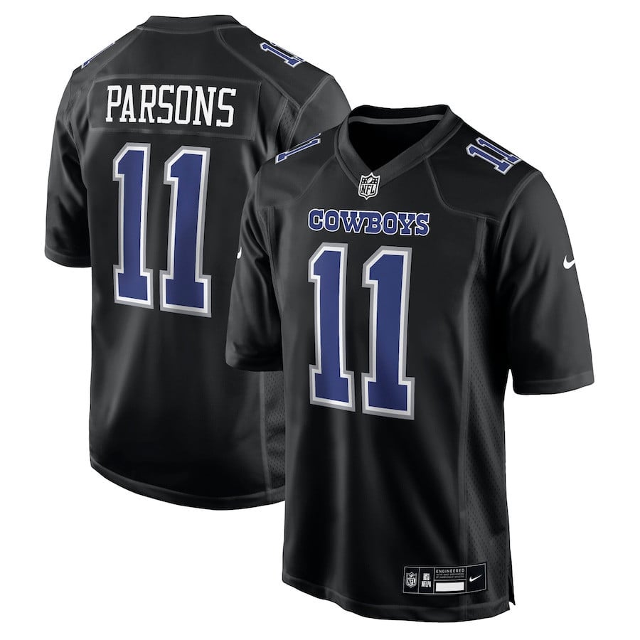 Micah Parsons #11 Dallas Cowboys Carbon Fashion Game Jersey- Men's, Black - National Football League 2024