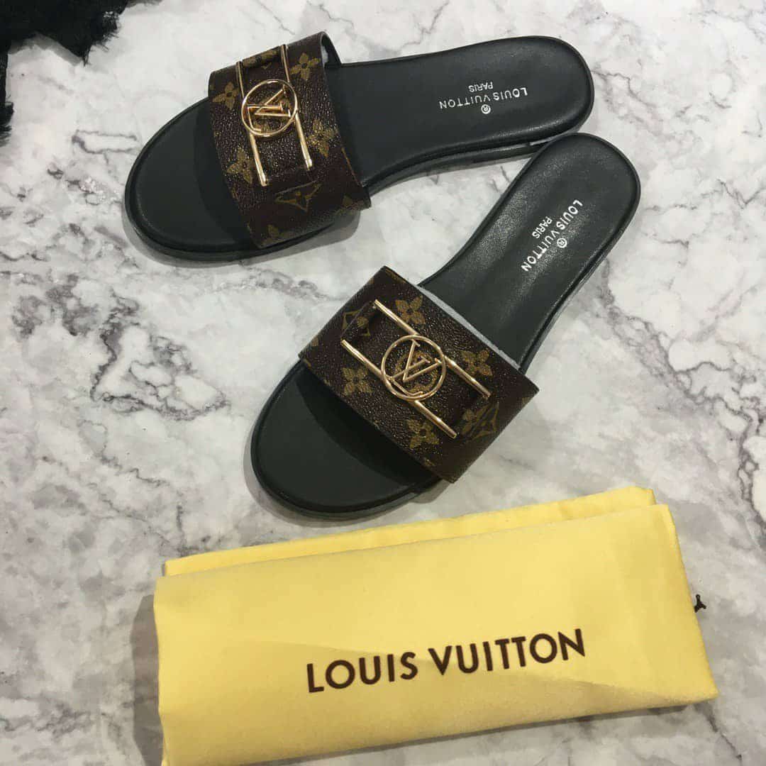 Louis Vuitton Lock It Flat Mules Brown