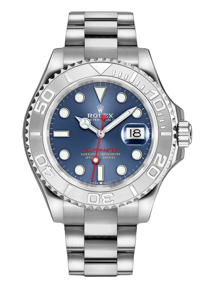 【Super Clone】Rolex Yacht-Master 126622 Platinum Bezel Blue Dial 40MM Mens Replica Watch
