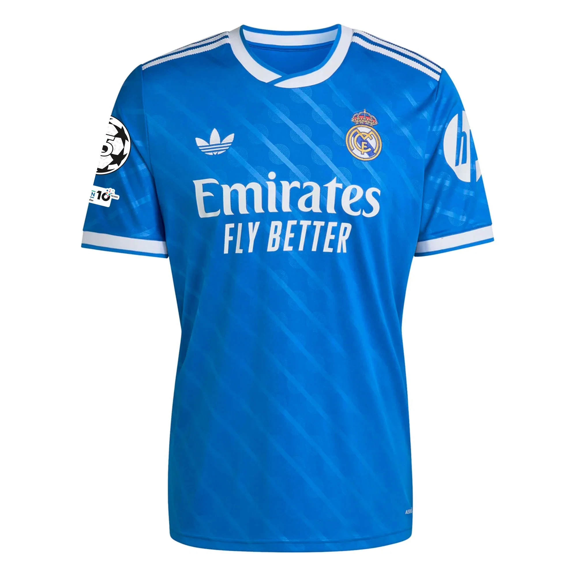 adidas Vini Jr. Men's Real Madrid Third Jersey 25/26 w/ Champions League Patches (Blue/White)