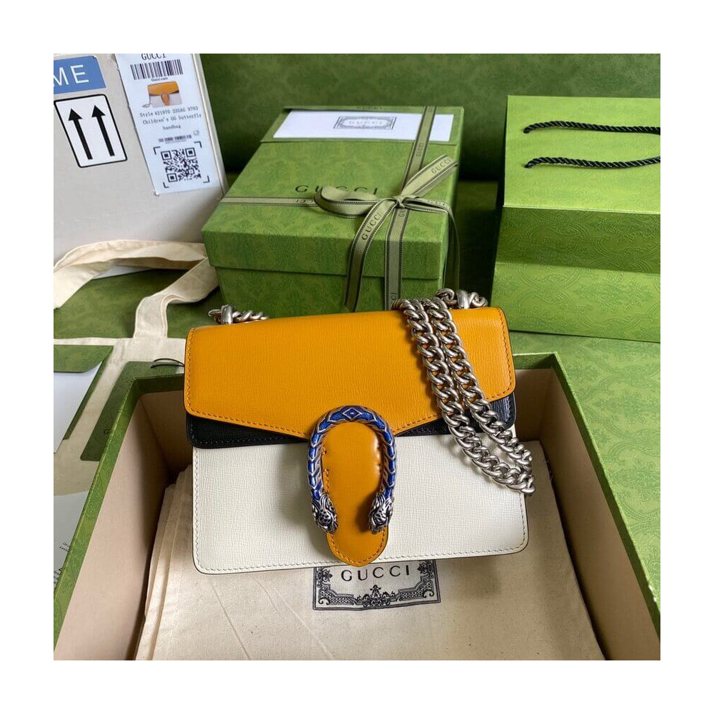 Gucci Dionysus Mini Bag Orange White Leather