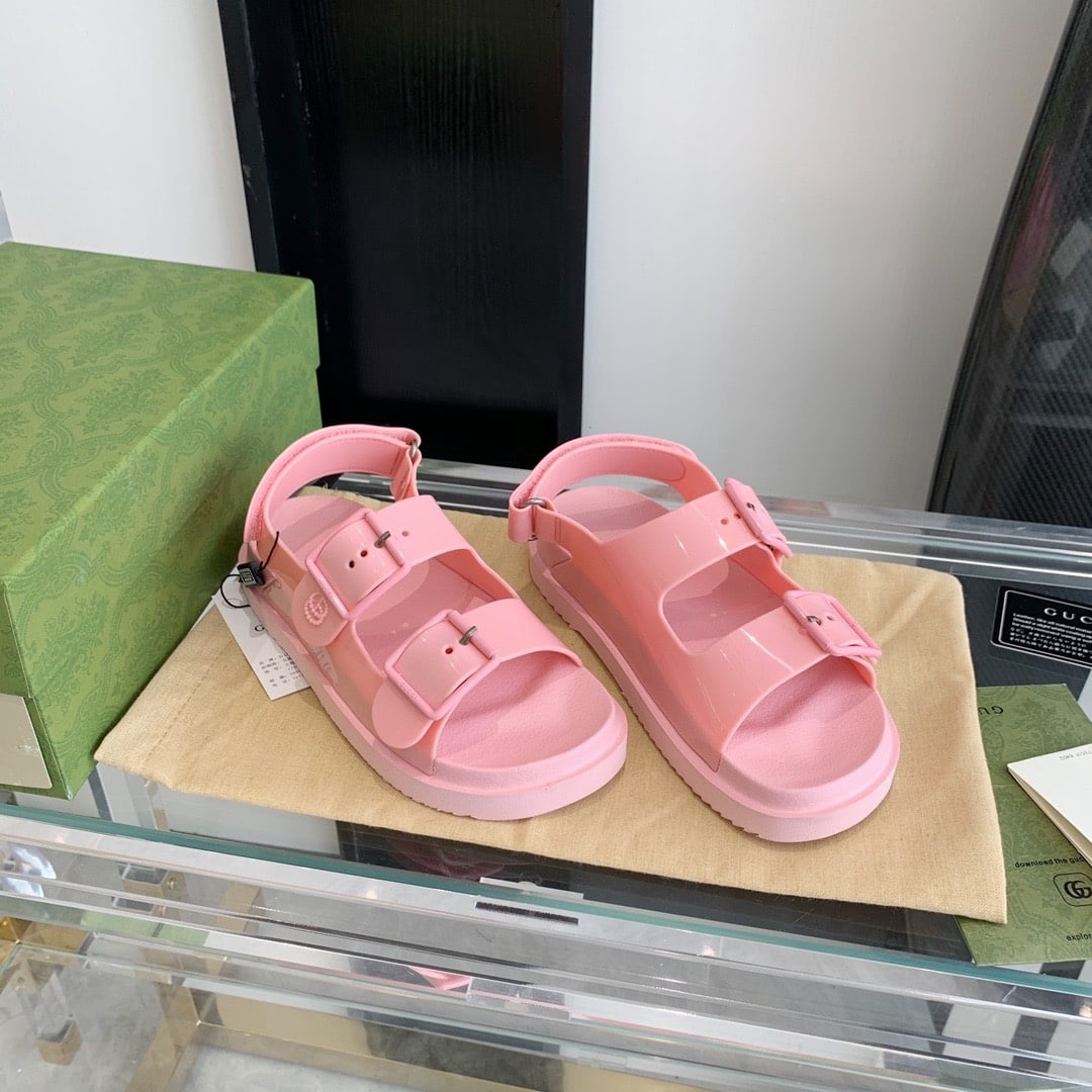 Gucci Women’S Sandal With Mini Double G Pastel Pink 660243 J8700 5815