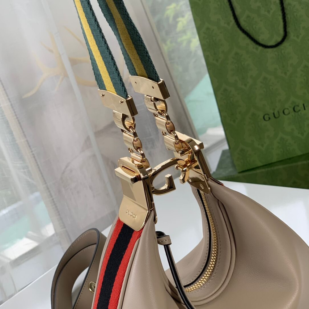 Gucci Oatmeal Leather Attache Small Shoulder Bag