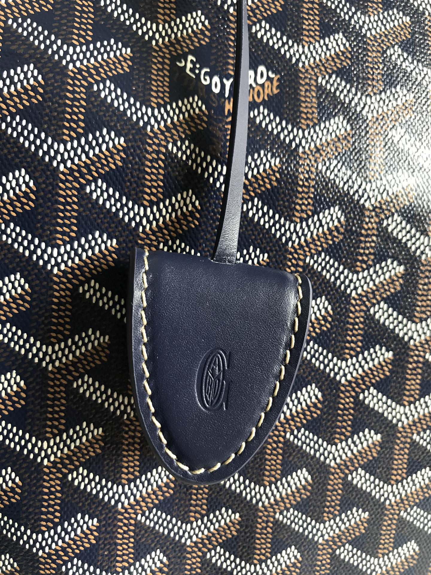 Goyard Bellechasse Biaude Pm Bag 36cm Navy Blue Goyardine Canvas And Calfskin Trim