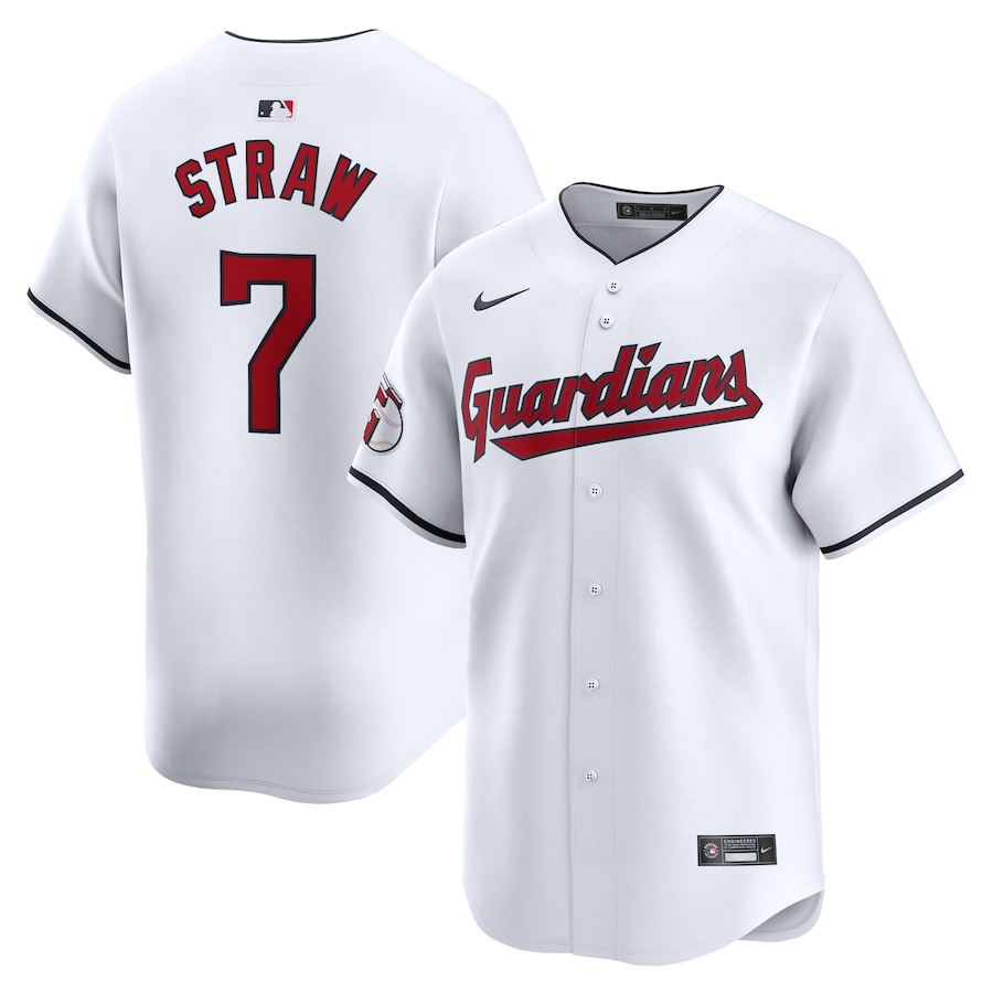 Myles Straw Cleveland Guardians Home Limited Player Jersey White