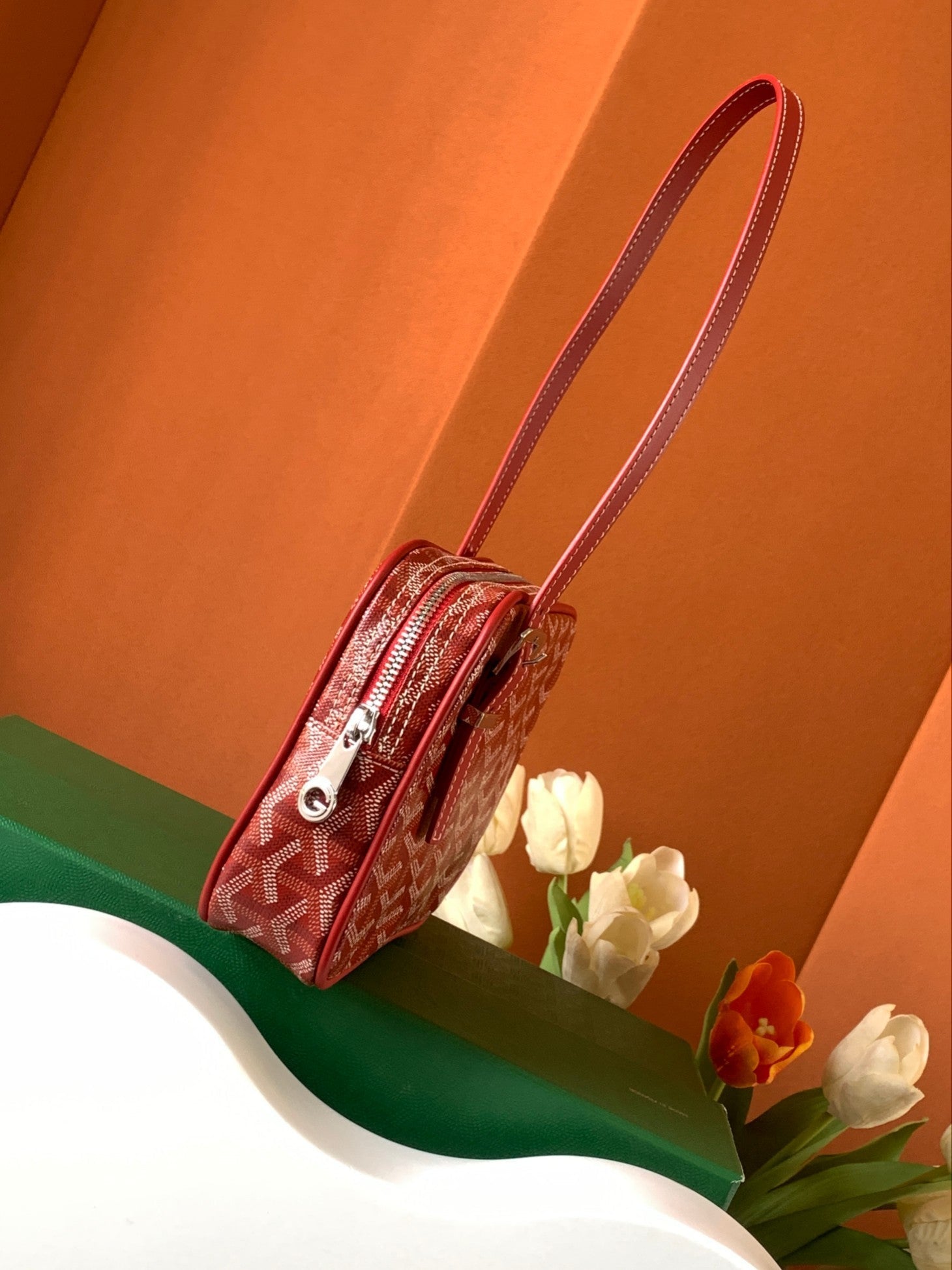 Goyard Yona Bag Coated MM 21Cm Red Canvas