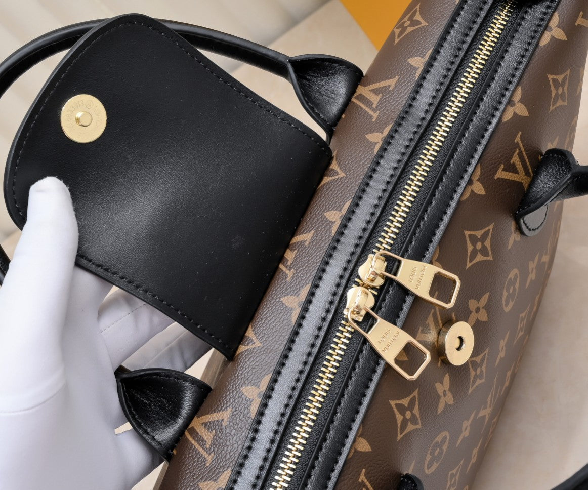 Louis Vuitton Tote Bag Monogram Canvas Black 26Cm