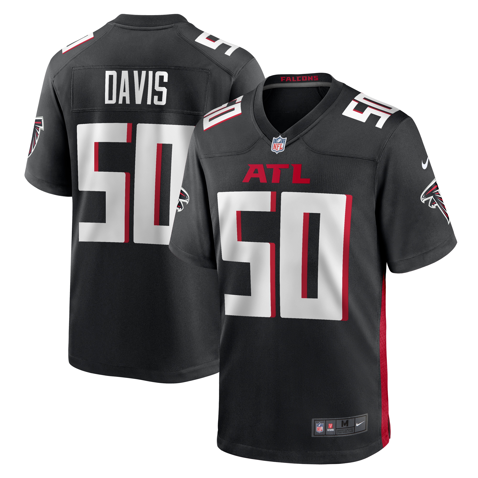 Tae Davis Atlanta Falcons Nike Team Game Jersey -  Black