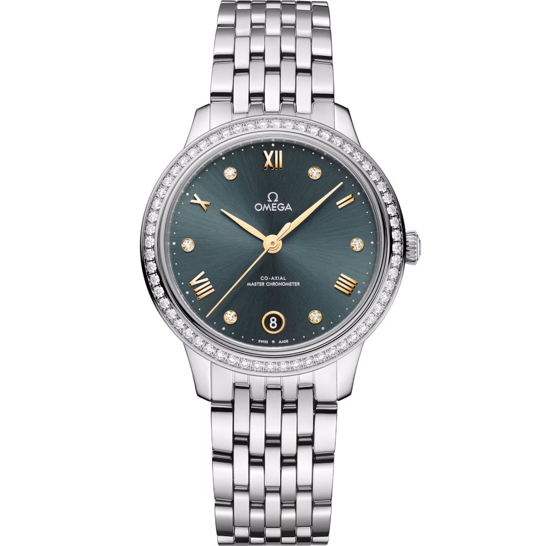 Omega De Ville Prestige, Stainless Steel and Diamond-set, 34 mm 434.15.34.20.60.001