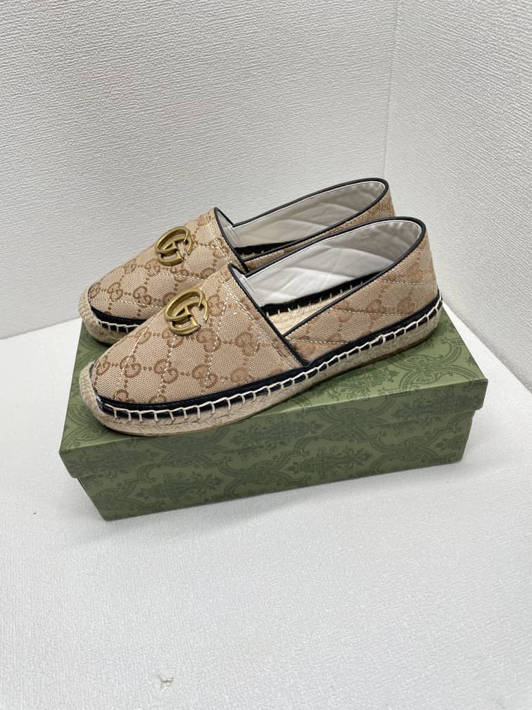 Gucci Women’S Matelass? Canvas Espadrille Beige 621239 Kqwm0 9765
