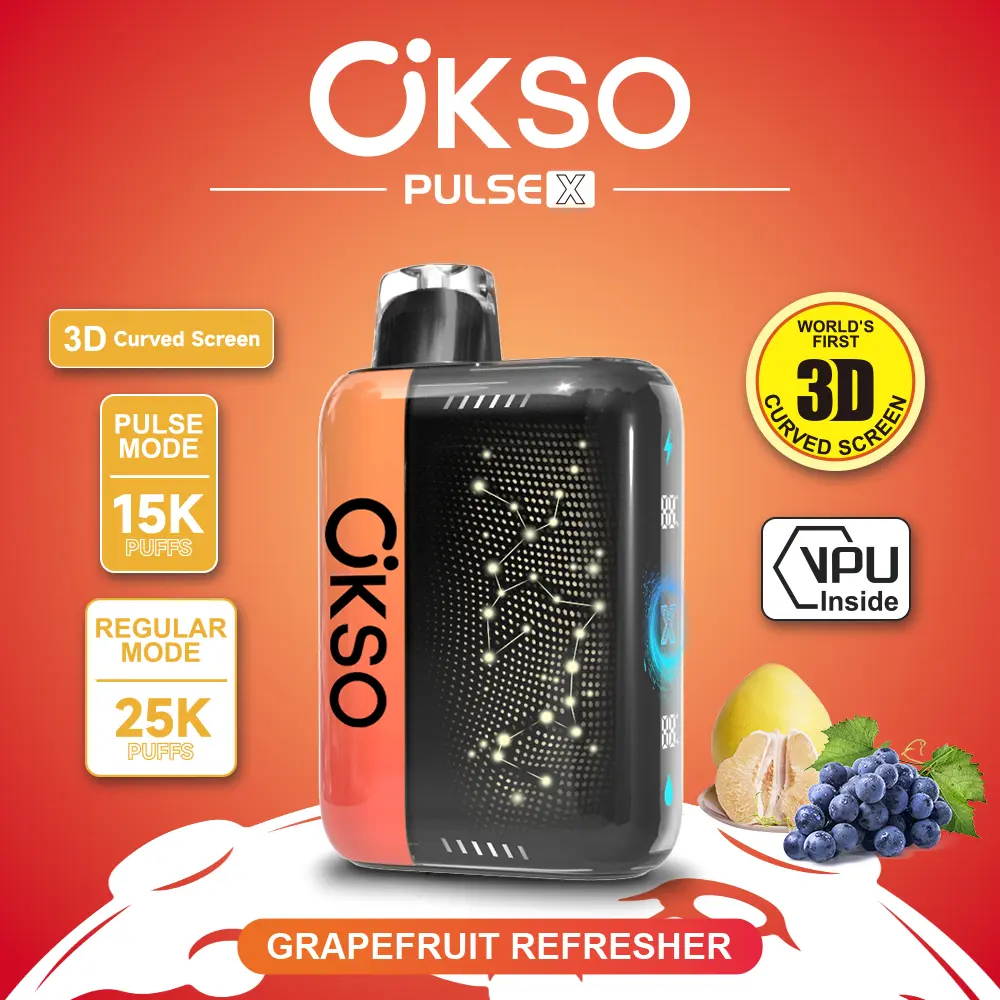 OKSO Pulse X 25000 25K Puffs Pulse/Regular Mode LED Display Disposable Vape