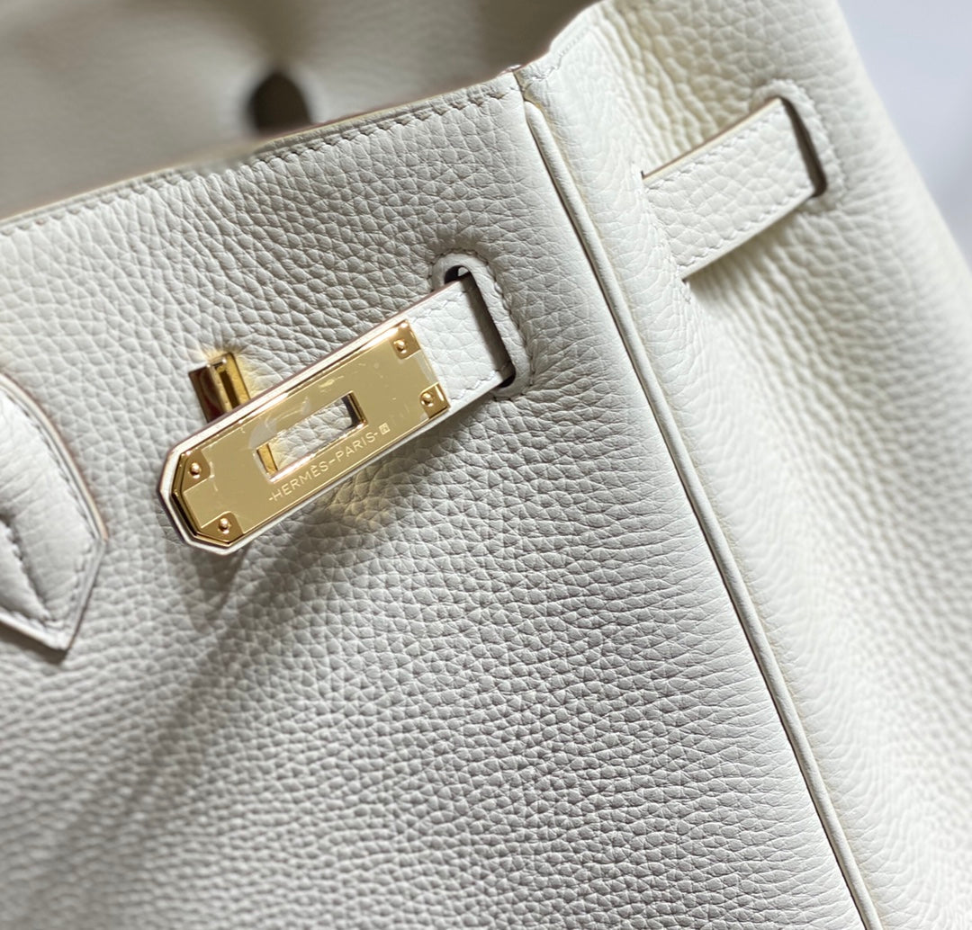 Hermes Birkin 35Cm White Togo Leather Gold Hardware
