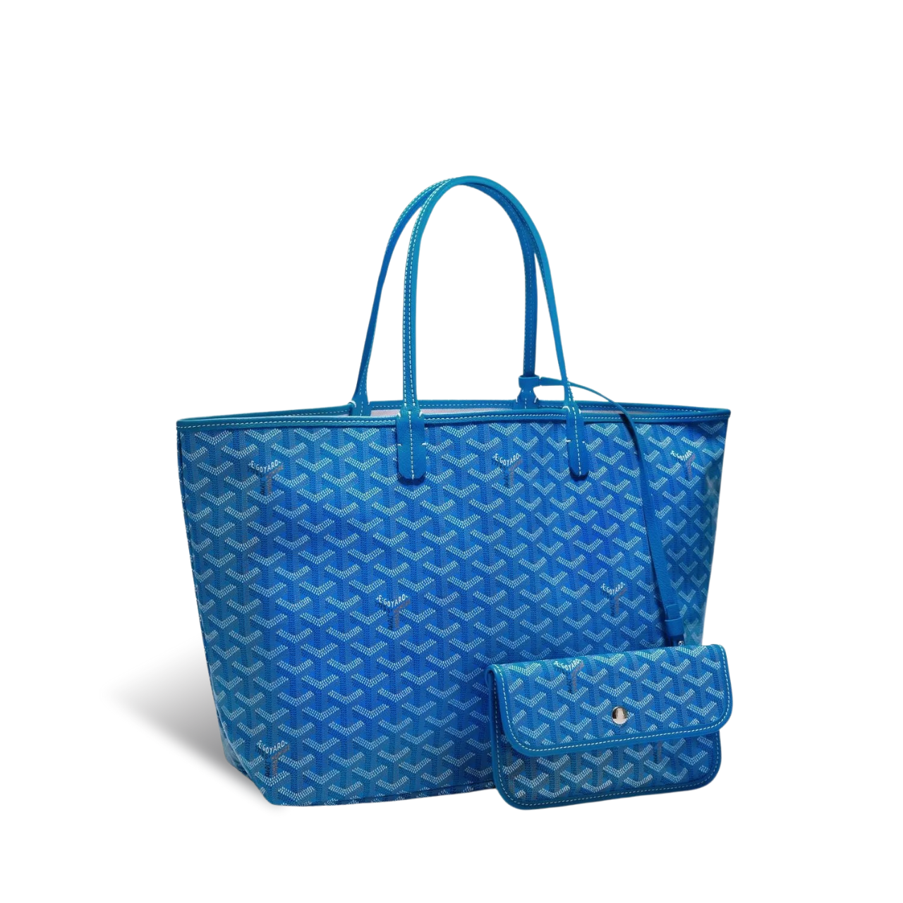 Goyard Saint Louis Pm 34Cm Blue Canvas Chevroches Calfskin
