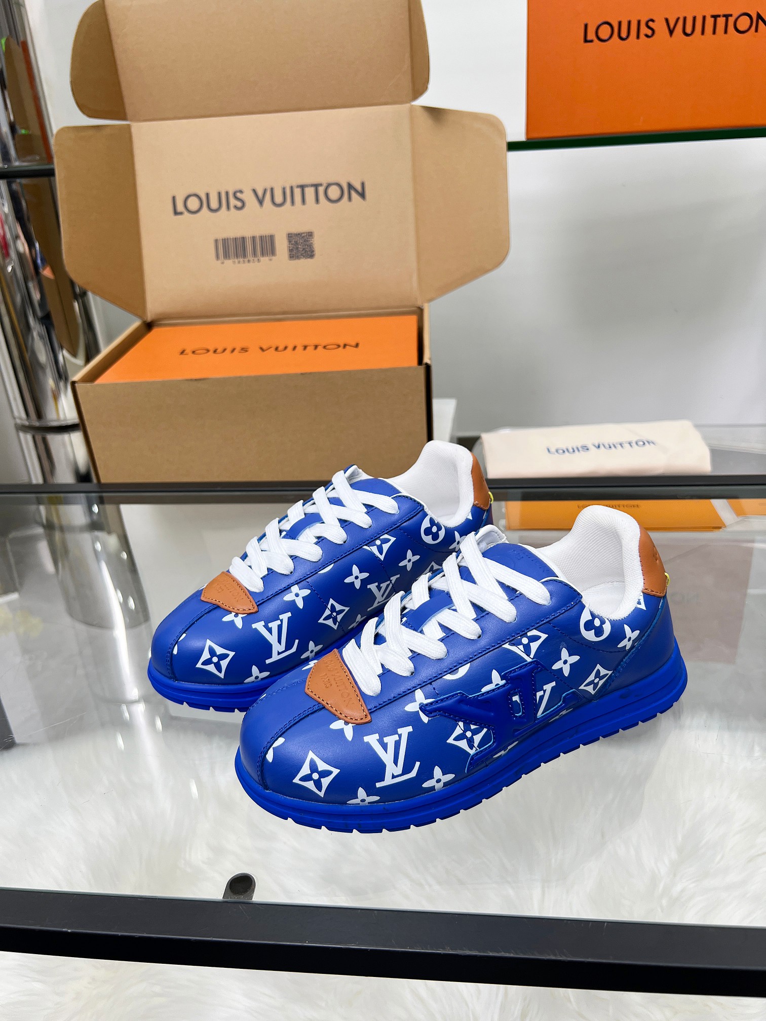 Louis Vuitton LV Trainer Sneaker Blue Monogram – Leather – Women’s Shoes