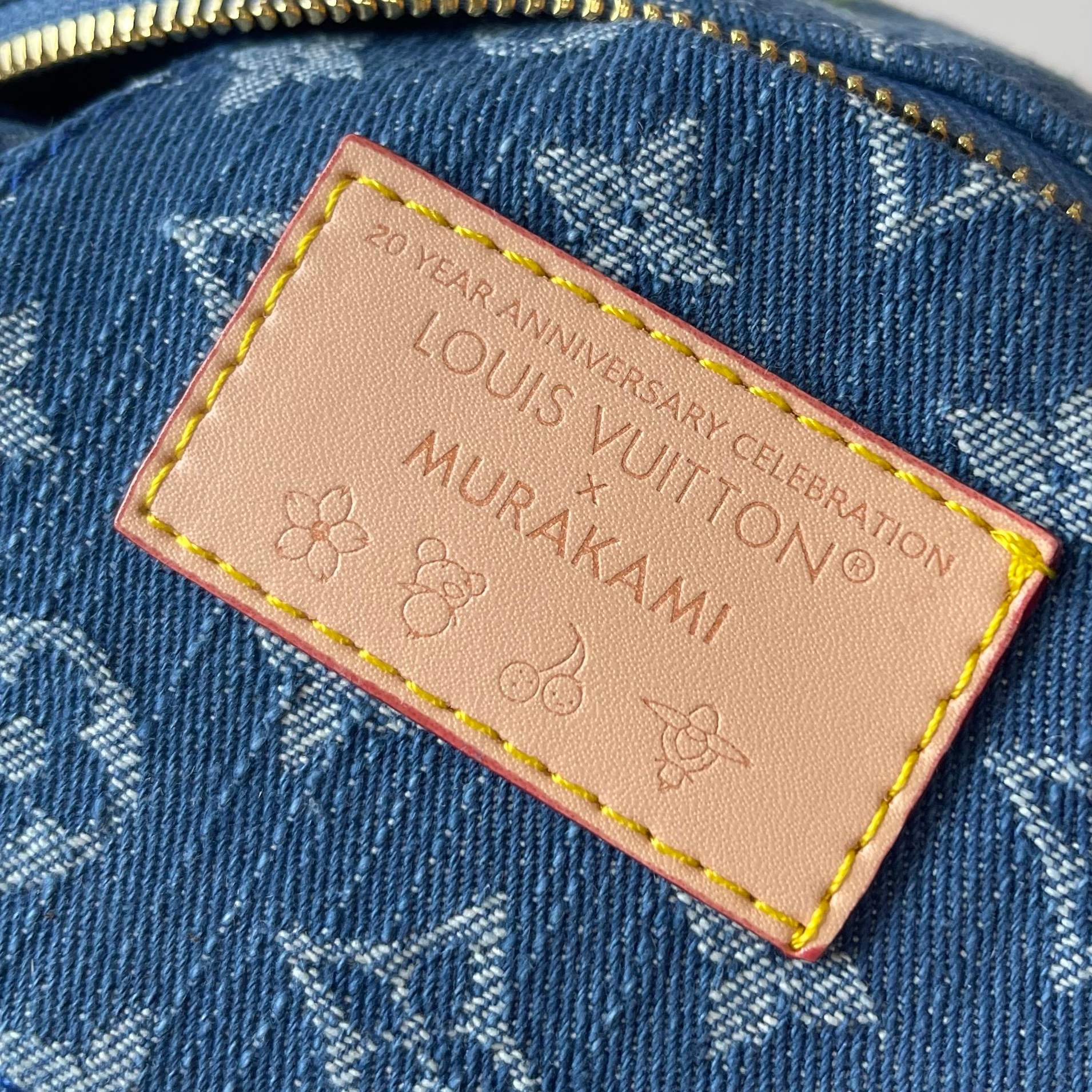 Louis Vuitton X Takashi Murakami Speedy Bandoulière 20 Monogram Denim Blue 20Cm